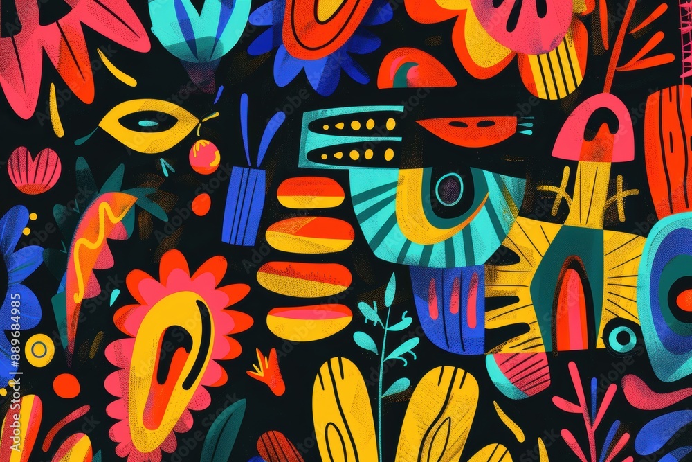 Obraz premium Vibrant digital artwork: colorful design