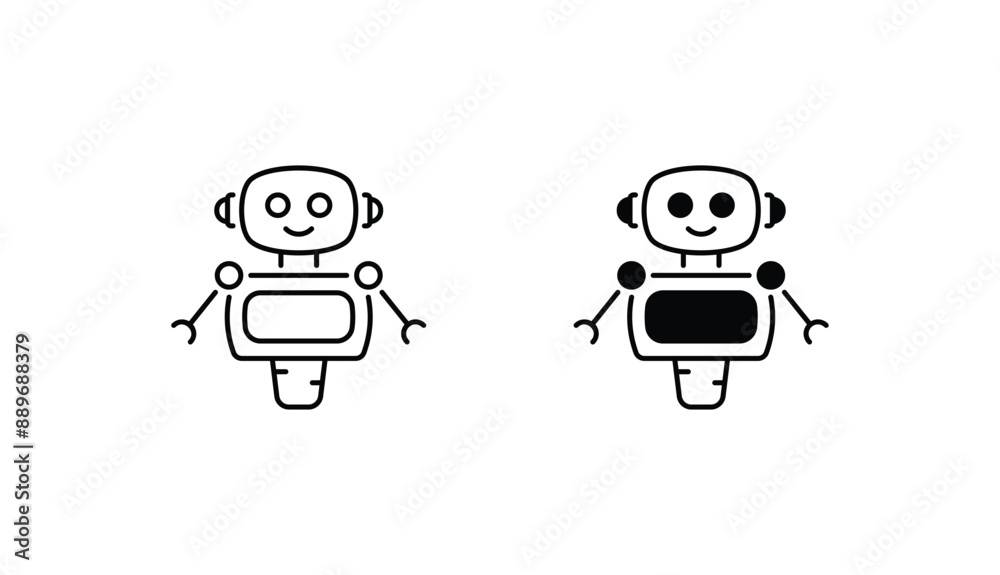 Robot icon design with white background stock illustration Robot icon design with white background stock illustration