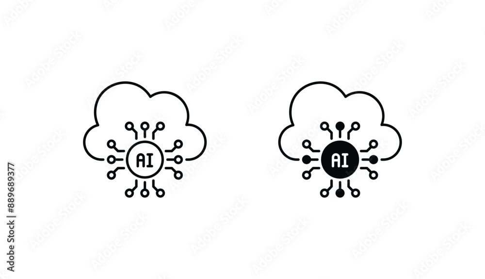 Computing Cloud icon design with white background stock illustration Computing Cloud icon design with white background stock illustration
