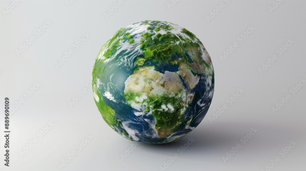 A Detailed Representation of Planet Earth with Continents and Oceans A Detailed Representation of Planet Earth with Continents and Oceans