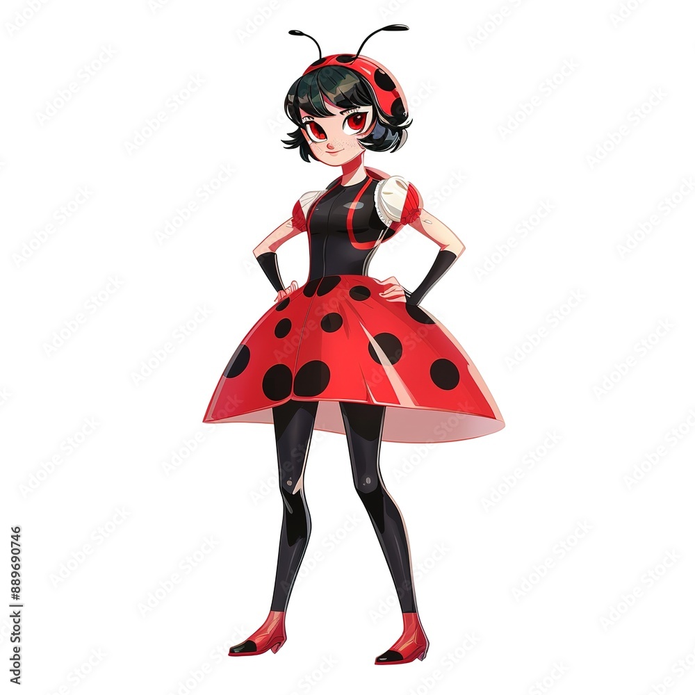Fototapeta premium Ladybug Classic fashion cartoon isolated whitebackground