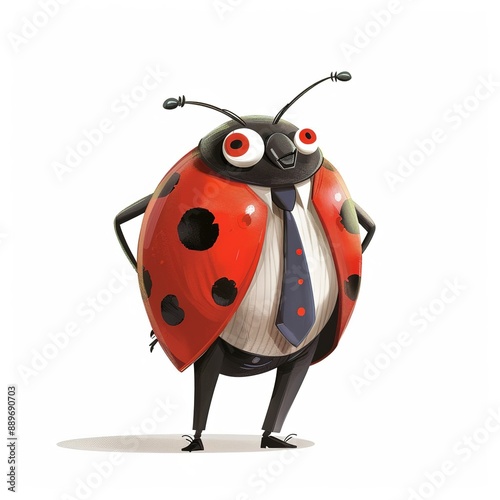 Ladybug Business Casual animal fashion cartoon isolated whitebackground