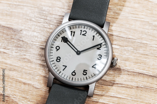 Wallpaper Mural Automatic two-hand mechanical wrist watch with gray clock face Torontodigital.ca