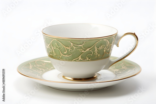 Vintage Porcelain Teacup and Saucer - Depicting Gracefulness and Artistic Craftsmanship