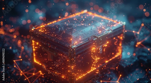 A Digital Treasure Chest Glowing With Golden Lights