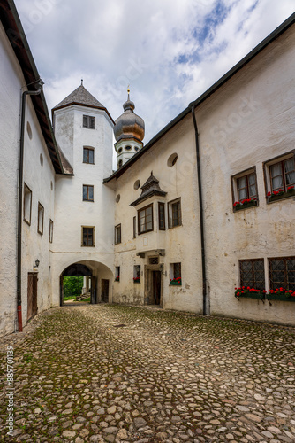 View of the Höglwörth Monastery in Bavaria, Germany.