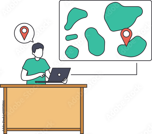 Remotely work from home virtually or work in office onsite, flexible for employee benefit concept,
