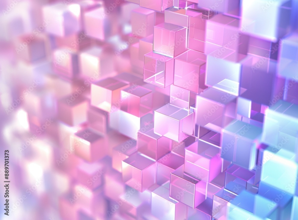 A soft pastel background with an array of pixelated squares in shades of pink, purple and blue, creating a dreamy effect that evokes nostalgia from the digital age Generative AI A soft pastel background with an array of pixelated squares in shades of pink, purple and blue, creating a dreamy effect that evokes nostalgia from the digital age Generative AI