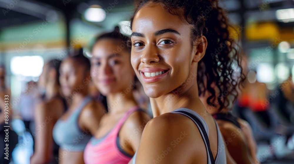 Group Fitness Class in Gym Promoting Cardiovascular Health with Diverse Participants in Aerobic Exercises Group Fitness Class in Gym Promoting Cardiovascular Health with Diverse Participants in Aerobic Exercises