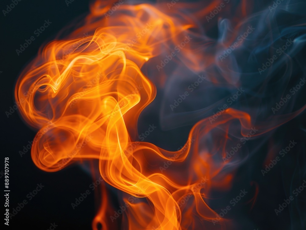 Fire on Black Background Close-Up Fire on Black Background Close-Up