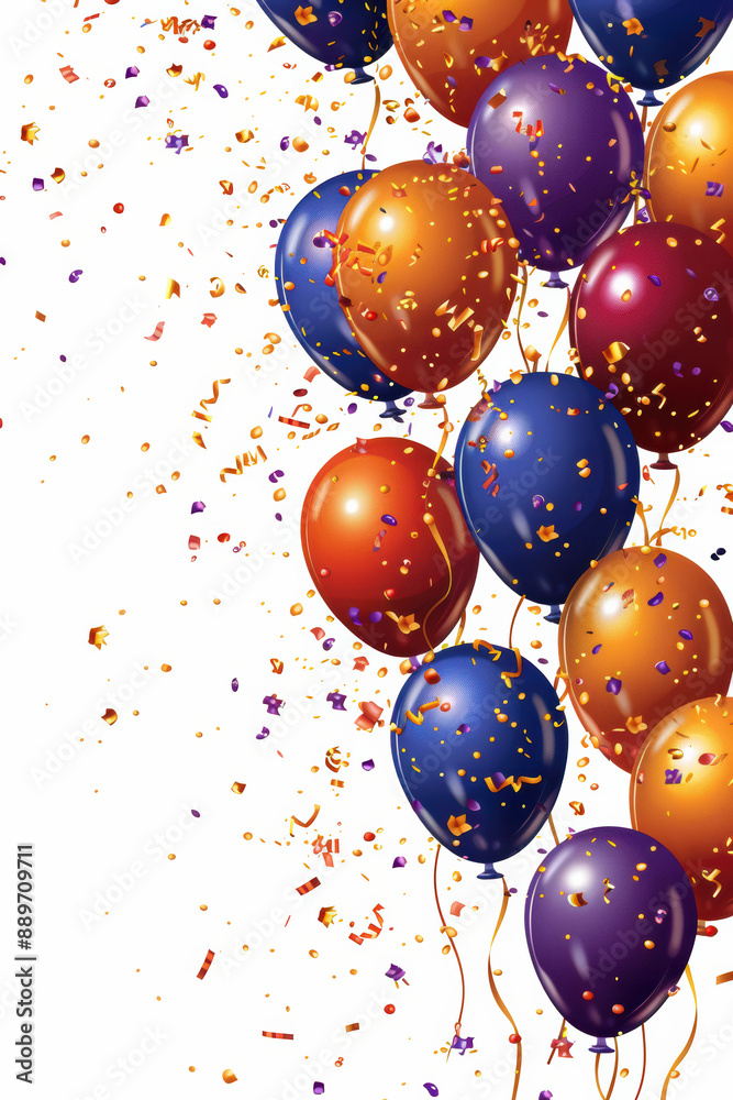 Birthday Party Layout with Balloons and Confetti Birthday Party Layout with Balloons and Confetti