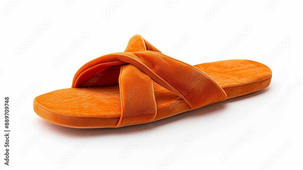 Orange slipper with white background Orange slipper with white background