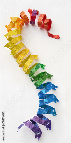 Elementos de design gráfico formando uma curva arco-íris