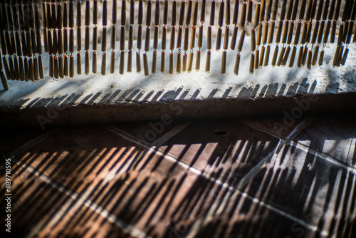 Beaded Curtain Shadows in Fuenteheridos, Huelva, Andalucia, Spain photo