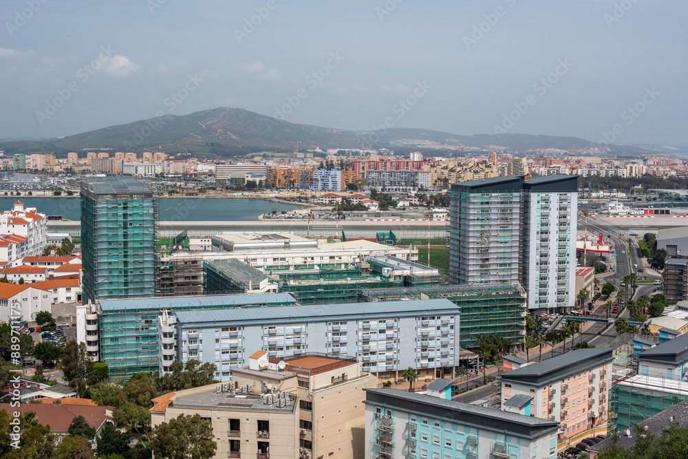 Gibraltar Skyline with La Linea de la Concepcion in Background Gibraltar Skyline with La Linea de la Concepcion in Background
