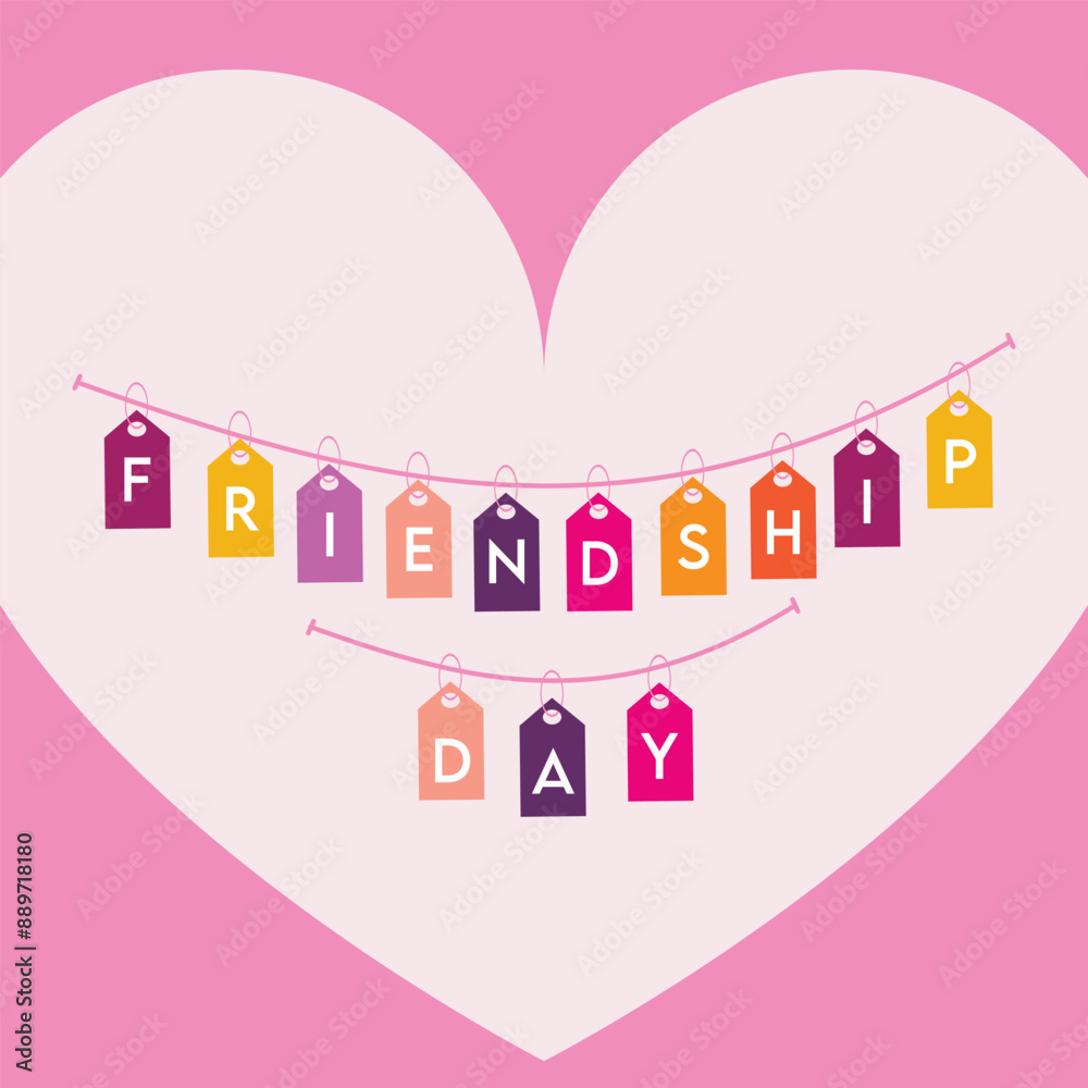 Friendship Day Colorful Flag Card Design Friendship Day Colorful Flag Card Design