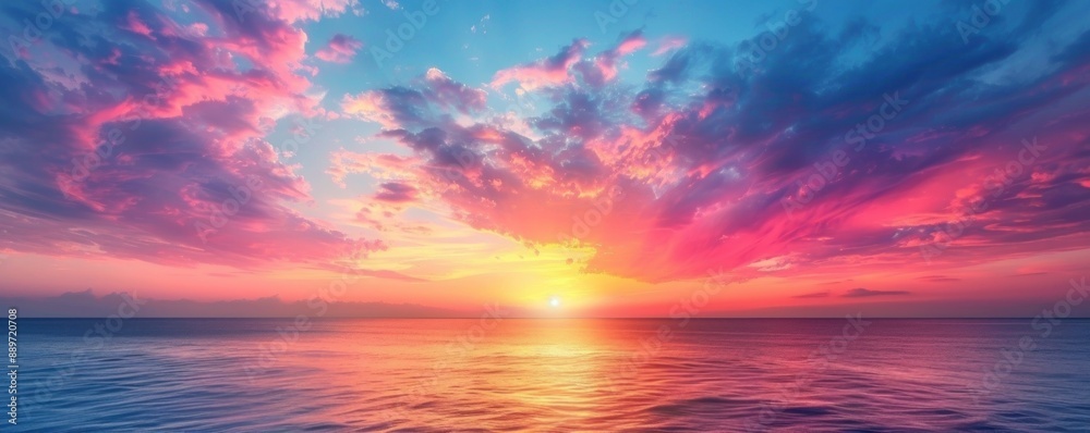 A Dramatic Sunset Over the Ocean A Dramatic Sunset Over the Ocean