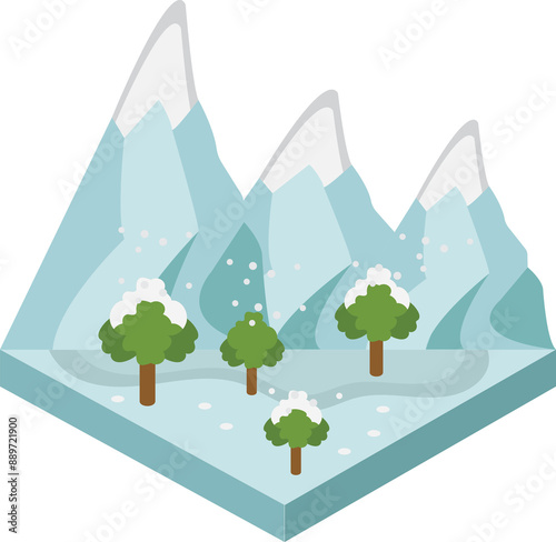 Snowfall on Mountains