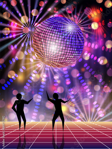 Night music party, dance club, music festival flyer, poster, booklet, invitation card vector design template