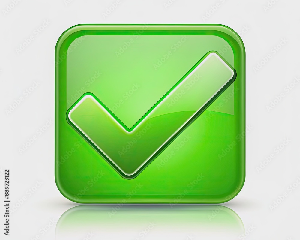 A bright green check mark icon with a white background and a subtle shadow, conveying a sense of approval, confirmation, and positivity. A bright green check mark icon with a white background and a subtle shadow, conveying a sense of approval, confirmation, and positivity.