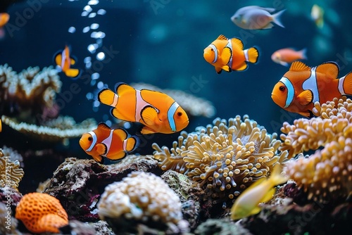 creating a vibrant and lively underwater scene. photo