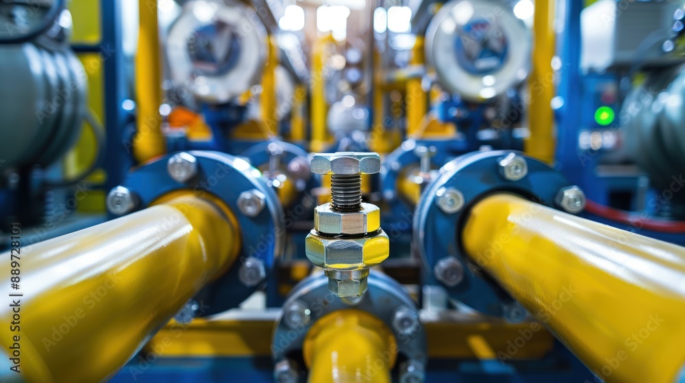Industrial Pipe System Close-Up