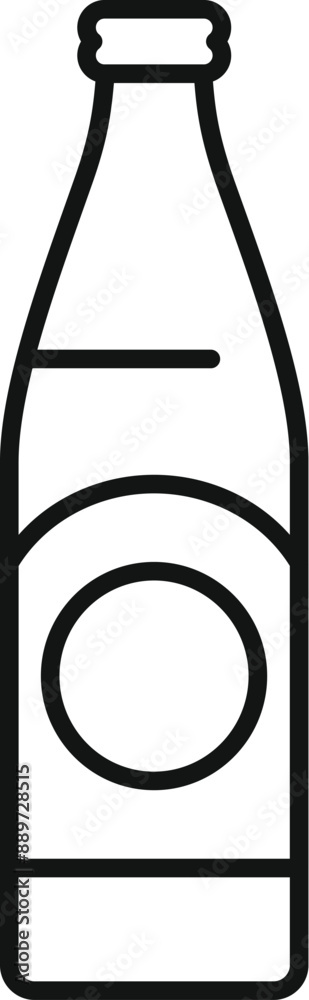 Simple, bold line drawing of a soda bottle, perfect for representing beverages, branding, and more Simple, bold line drawing of a soda bottle, perfect for representing beverages, branding, and more