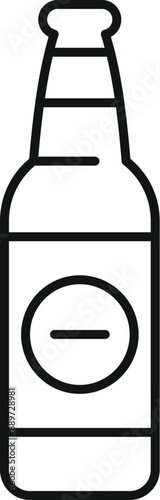 Simple line art of a beer bottle, ideal for representing breweries, bars, or beverage companies