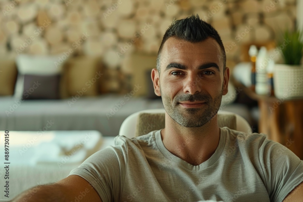 Obraz premium Man watching TV