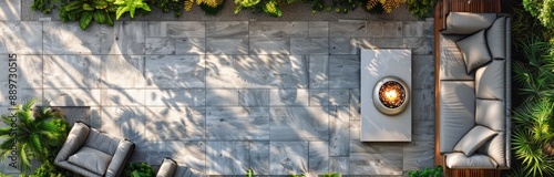 Modern Patio Design With Fire Pit and Seating Area