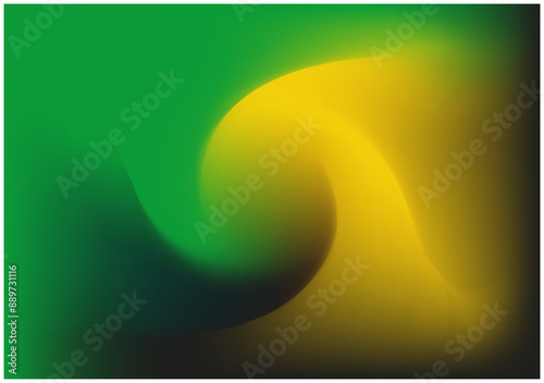 Mesh gradient with grain texture. Black, yellow, green colors. Abstract banner. Flag of Jamaica - Jamaica official symbol. Complex gradient of different colors. Background modern twisting design. 