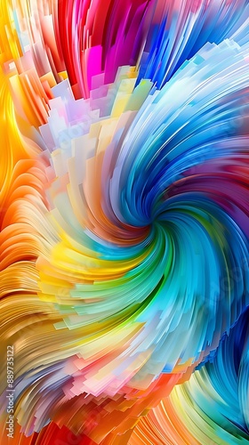 A vivid display of interwoven colors, twirling gracefully in a symphony of chromatic brilliance.