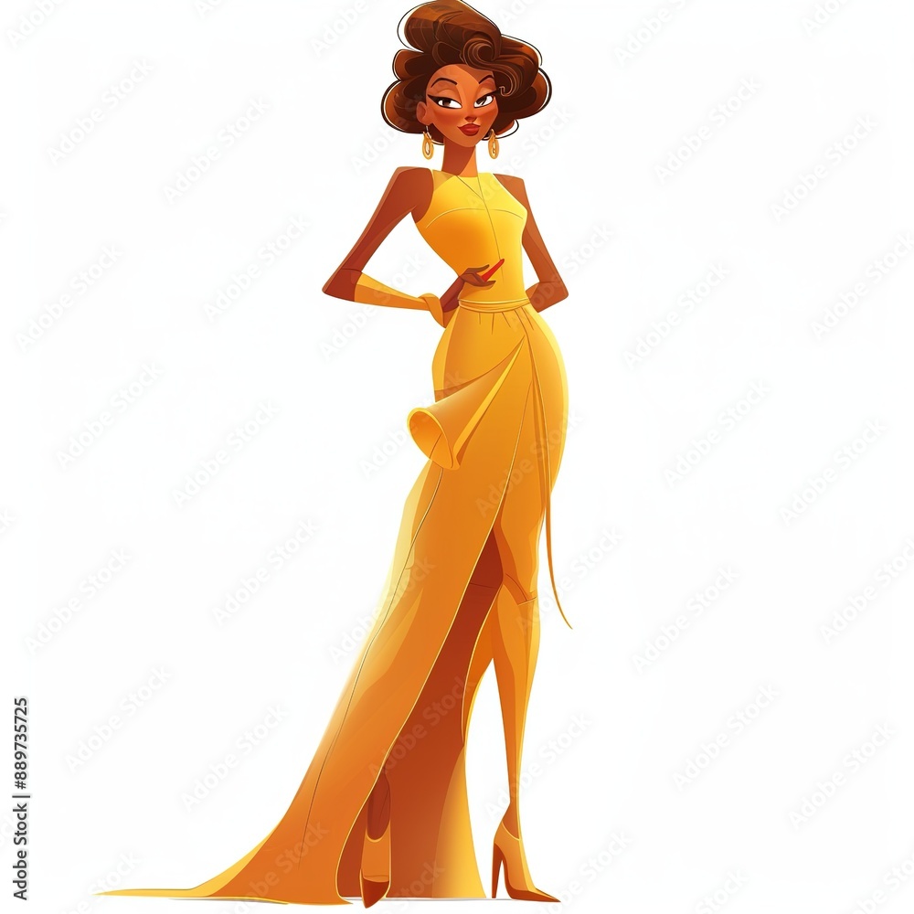 Fototapeta premium Locu Classic fashion cartoon isolated whitebackground
