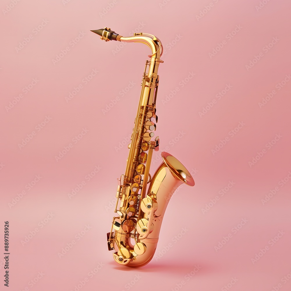 Naklejka premium Artistic Magazine Cover with a Simple Saxophone Design