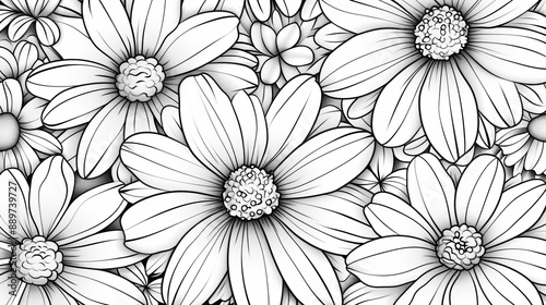 Wallpaper Mural Coloring Therapy for All Ages: Vector Design for Creativity with Flowers  Torontodigital.ca