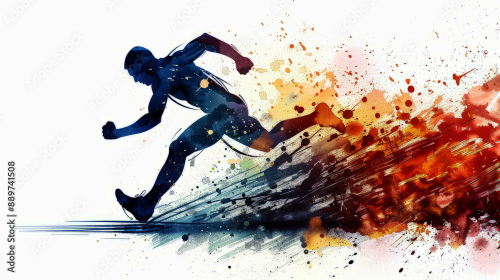 vector illustration of an athlete running, vector illustration of an athlete running,