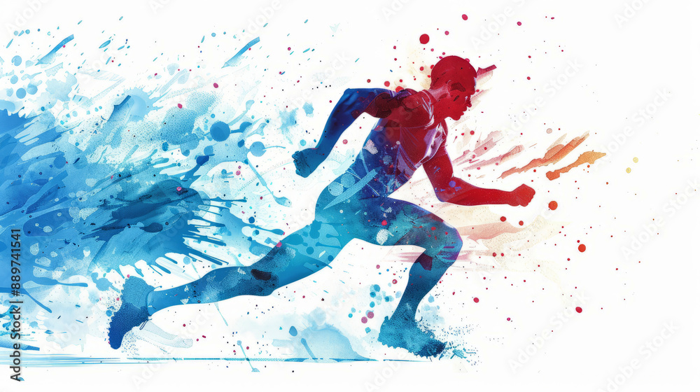 vector illustration of an athlete running, vector illustration of an athlete running,