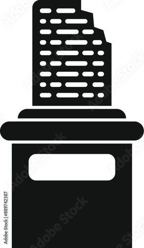 Black silhouette of a ballot box with a paper going inside, concept of democracy