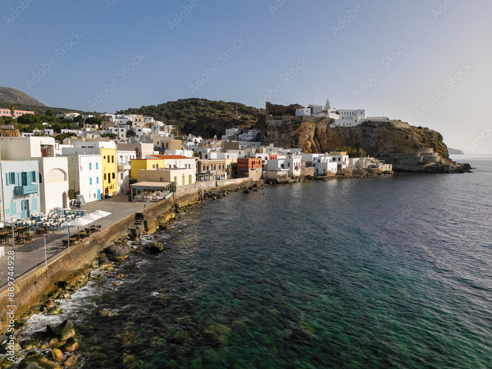 Aerial view of Mandraki village, Nisyros island, Greece. Aerial view of Mandraki village, Nisyros island, Greece.