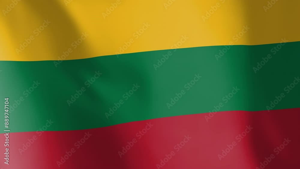 Flag of Lithuania animated background. Symbol of the Lithuanian nation and the culture. Waving flag in the wind footage. Flag of Lithuania animated background. Symbol of the Lithuanian nation and the culture. Waving flag in the wind footage.