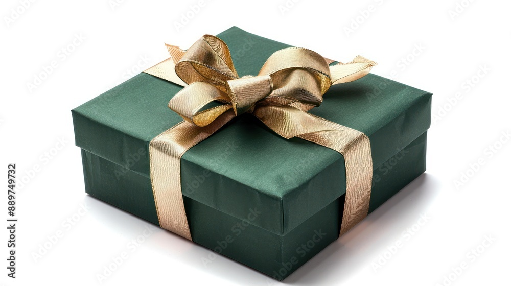 Green Gift Box with Golden Bow Green Gift Box with Golden Bow