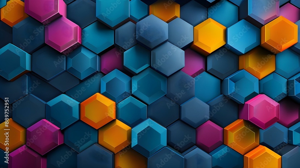 Geometric abstract background with hexagons pattern Geometric abstract background with hexagons pattern