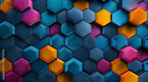 Geometric abstract background with hexagons pattern
