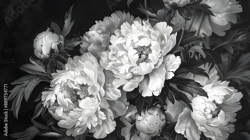 Fototapeta Naklejka Na Ścianę i Meble -  Vintage bouquet of peonies - Floristic decoration