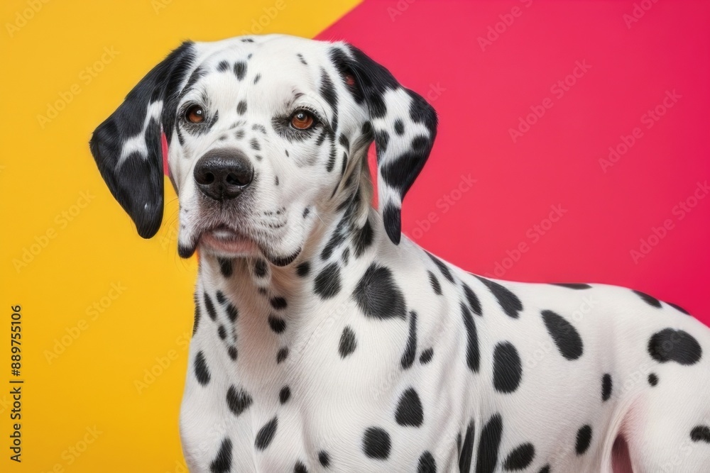 Dalmatian dog isolated on a color background Dalmatian dog isolated on a color background
