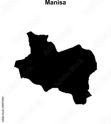 Manisa outline map