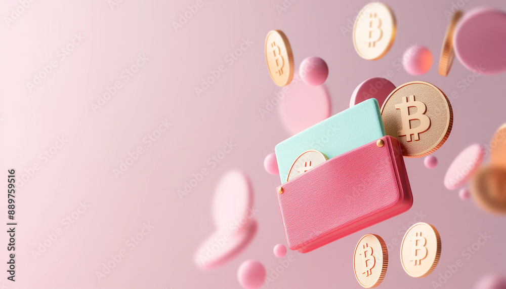 Cryptocurrency Wallet with Bitcoin Coins: Digital Finance Concept Art for Stock Photography Cryptocurrency Wallet with Bitcoin Coins: Digital Finance Concept Art for Stock Photography