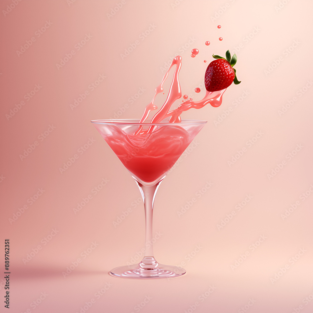 cocktail with strawberry cocktail with strawberry