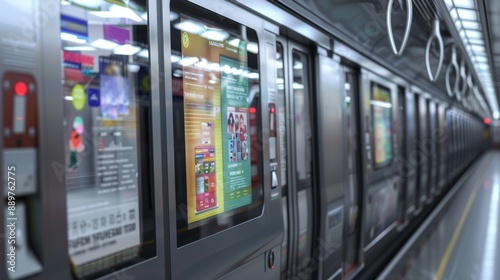 Interactive Metro Train with Dynamic Window Ads for Local Promotions and Attractions