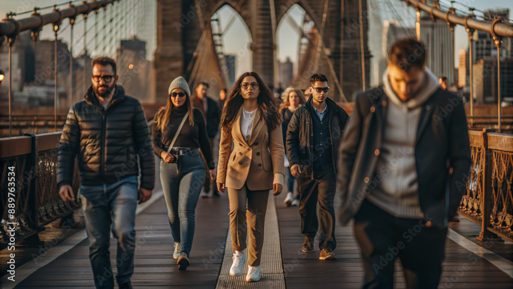 a street photographer photo of people walking over a street photographer photo of people walking over